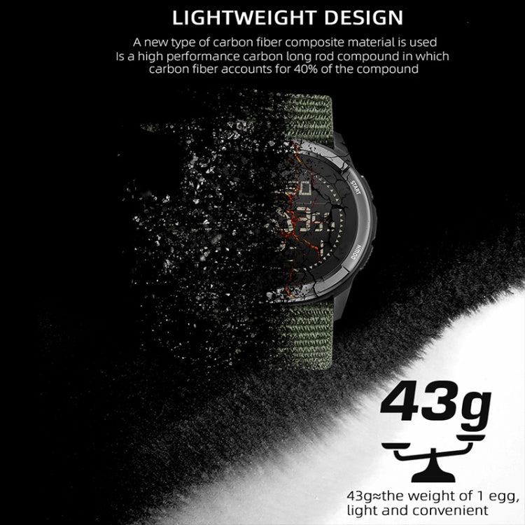 NORTH EDGE ALPS Outdoor Waterproof Men Carbon Fiber Digital Nylon Strap Smart Sports Watch, ALPS
