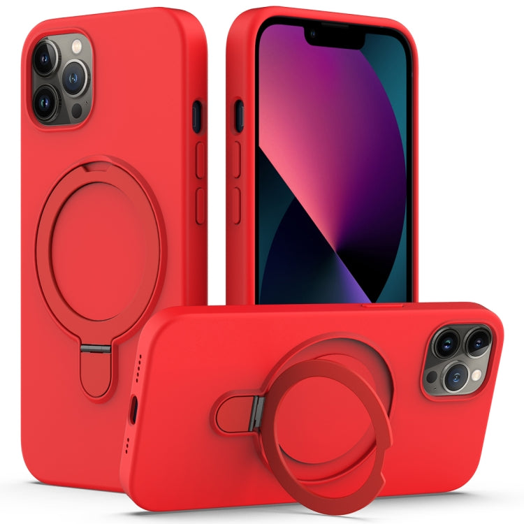 Liquid Silicone MagSafe Magnetic Phone Case with Ring Holder, For iPhone 12 Pro Max, For iPhone 12 Pro, For iPhone 11