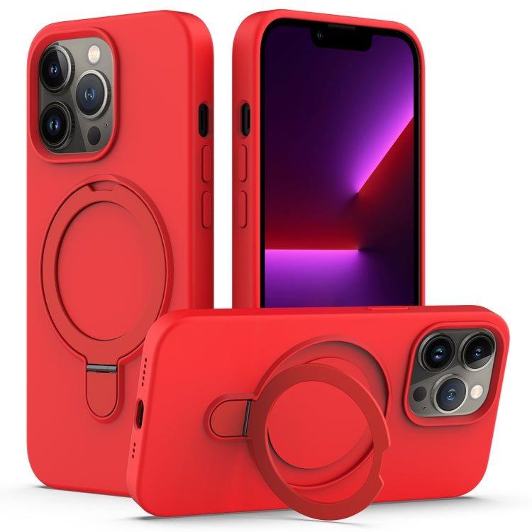 Liquid Silicone MagSafe Magnetic Phone Case with Ring Holder, For iPhone 13 Pro Max, For iPhone 13 Pro, For iPhone 13, For iPhone 12