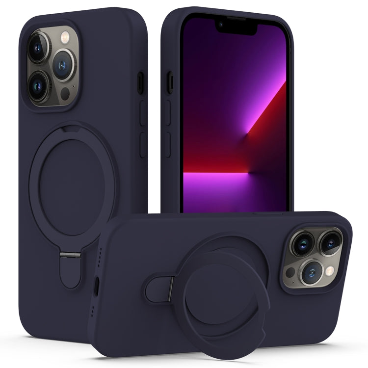 Liquid Silicone MagSafe Magnetic Phone Case with Ring Holder, For iPhone 14 Plus, For iPhone 14, For iPhone 14 Pro, For iPhone 14 Pro Max