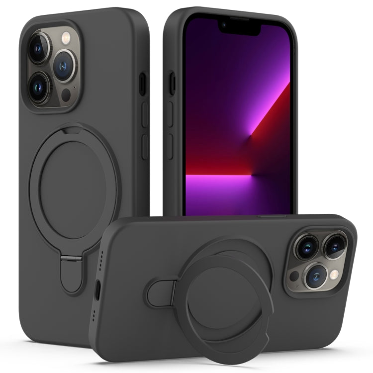 Liquid Silicone MagSafe Magnetic Phone Case with Ring Holder, For iPhone 14 Plus, For iPhone 14, For iPhone 14 Pro, For iPhone 14 Pro Max