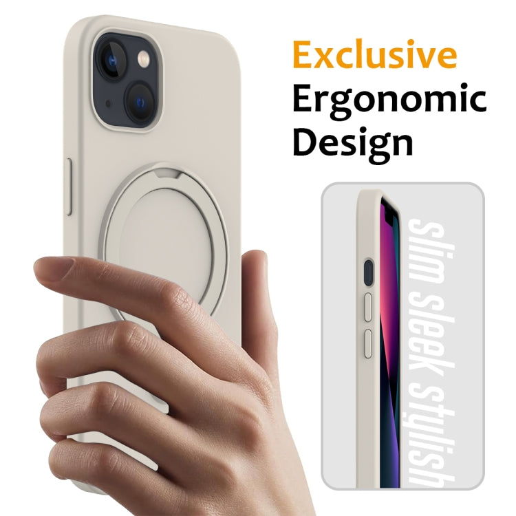 Liquid Silicone MagSafe Magnetic Phone Case with Ring Holder, For iPhone 14 Plus, For iPhone 14, For iPhone 14 Pro, For iPhone 14 Pro Max