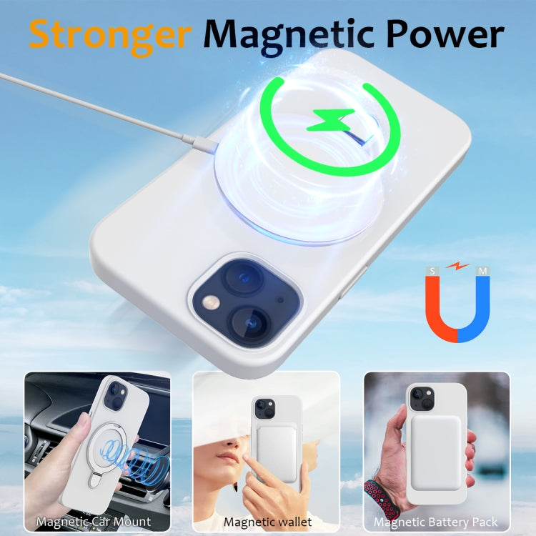 Liquid Silicone MagSafe Magnetic Phone Case with Ring Holder, For iPhone 14 Plus, For iPhone 14, For iPhone 14 Pro, For iPhone 14 Pro Max