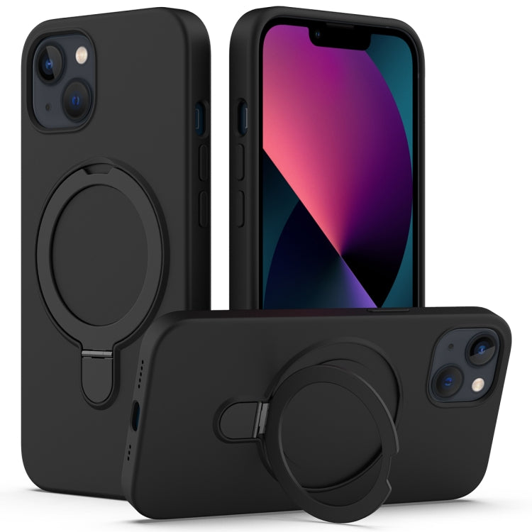 Liquid Silicone MagSafe Magnetic Phone Case with Ring Holder, For iPhone 14 Plus, For iPhone 14, For iPhone 14 Pro, For iPhone 14 Pro Max