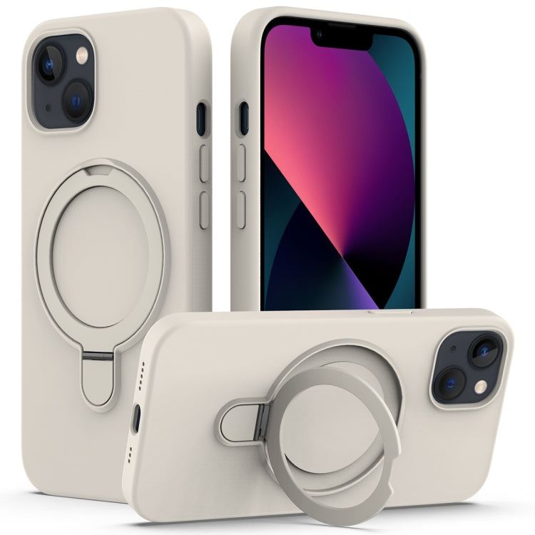 Liquid Silicone MagSafe Magnetic Phone Case with Ring Holder, For iPhone 14 Plus, For iPhone 14, For iPhone 14 Pro, For iPhone 14 Pro Max