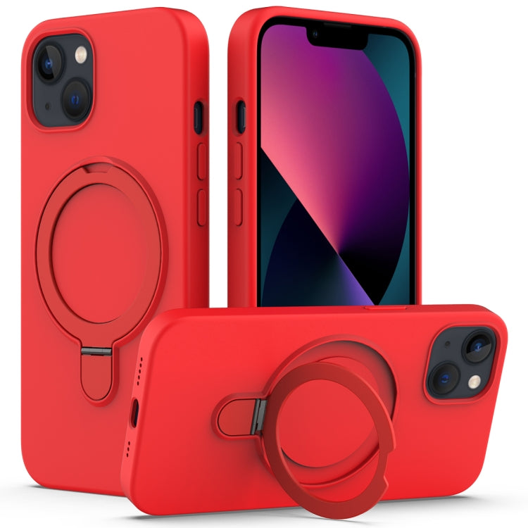 Liquid Silicone MagSafe Magnetic Phone Case with Ring Holder, For iPhone 14 Plus, For iPhone 14, For iPhone 14 Pro, For iPhone 14 Pro Max