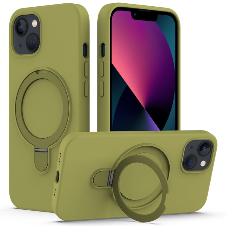 Liquid Silicone MagSafe Magnetic Phone Case with Ring Holder, For iPhone 15 Pro Max, For iPhone 15 Pro, For iPhone 15 Plus, For iPhone 15