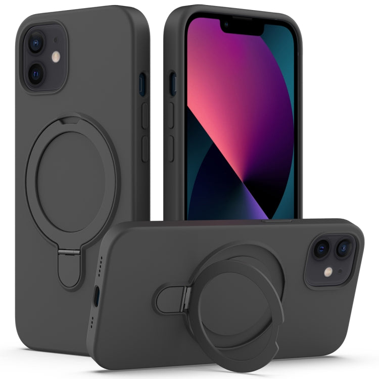 Liquid Silicone MagSafe Magnetic Phone Case with Ring Holder, For iPhone 12 Pro Max, For iPhone 12 Pro, For iPhone 11