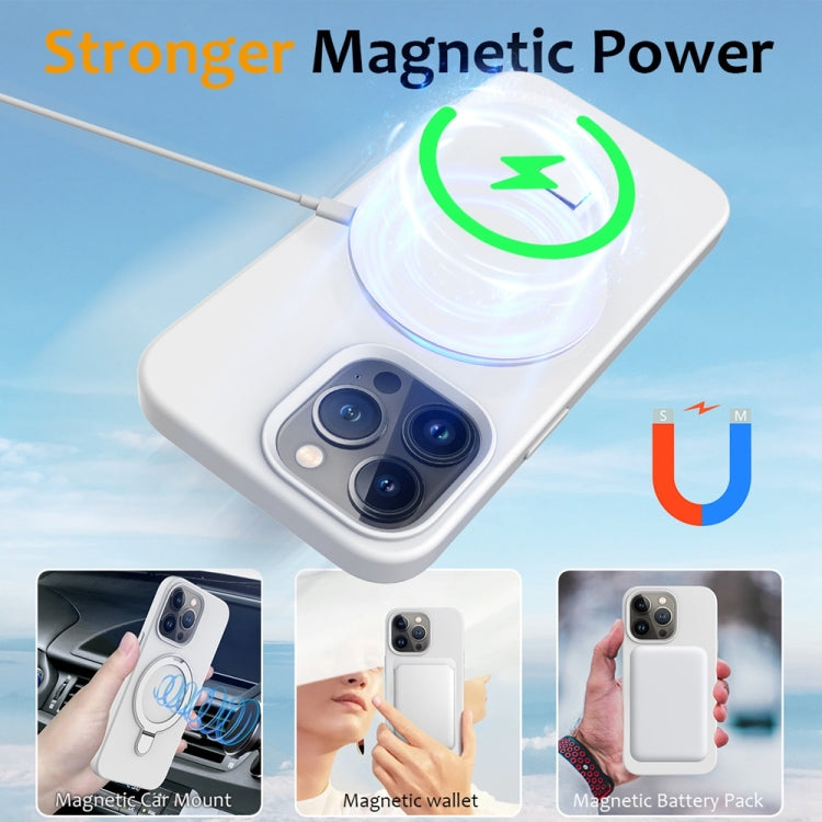 Liquid Silicone MagSafe Magnetic Phone Case with Ring Holder, For iPhone 16 Pro Max, For iPhone 16 Pro, For iPhone 16 Plus, For iPhone 16