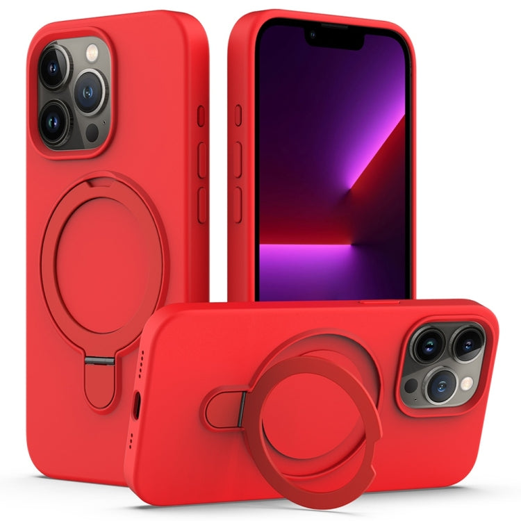 Liquid Silicone MagSafe Magnetic Phone Case with Ring Holder, For iPhone 16 Pro Max, For iPhone 16 Pro, For iPhone 16 Plus, For iPhone 16