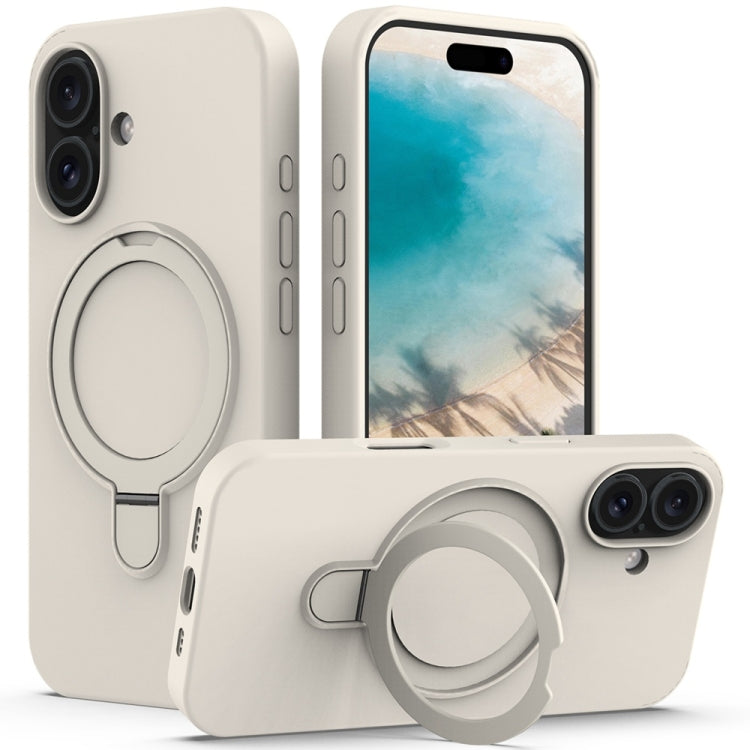 Liquid Silicone MagSafe Magnetic Phone Case with Ring Holder, For iPhone 16 Pro Max, For iPhone 16 Pro, For iPhone 16 Plus, For iPhone 16