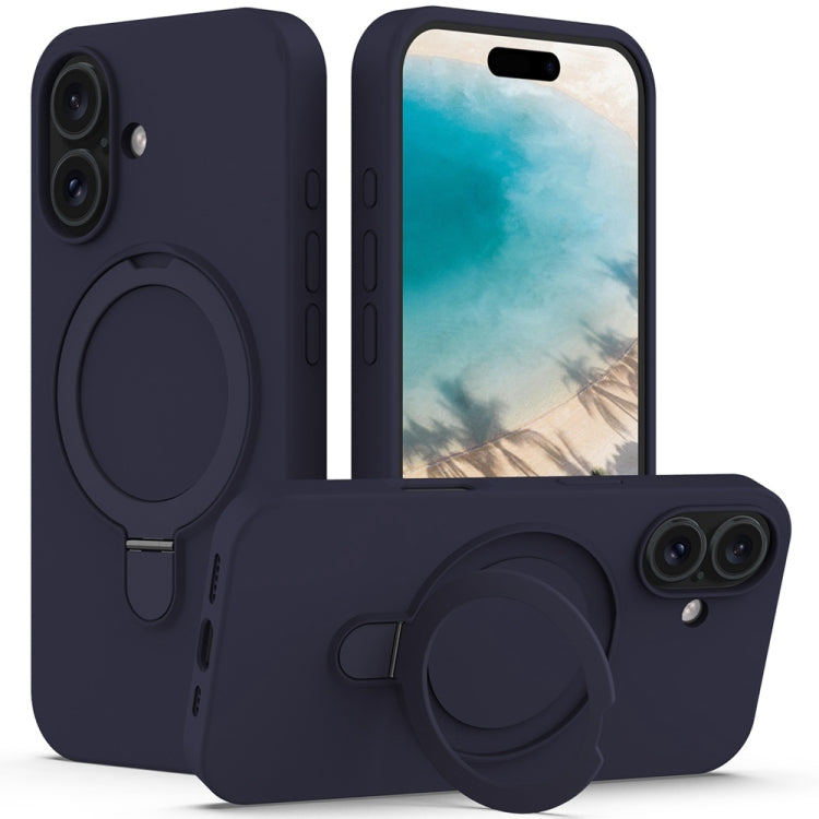 Liquid Silicone MagSafe Magnetic Phone Case with Ring Holder, For iPhone 16 Pro Max, For iPhone 16 Pro, For iPhone 16 Plus, For iPhone 16