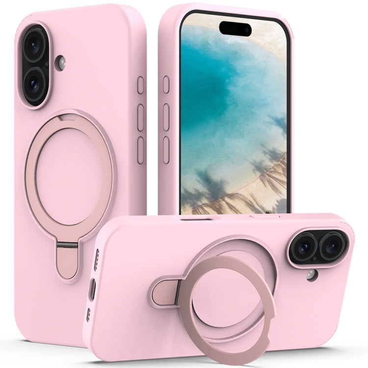 Liquid Silicone MagSafe Magnetic Phone Case with Ring Holder, For iPhone 16 Pro Max, For iPhone 16 Pro, For iPhone 16 Plus, For iPhone 16