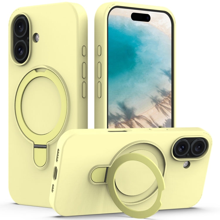 Liquid Silicone MagSafe Magnetic Phone Case with Ring Holder, For iPhone 16 Pro Max, For iPhone 16 Pro, For iPhone 16 Plus, For iPhone 16