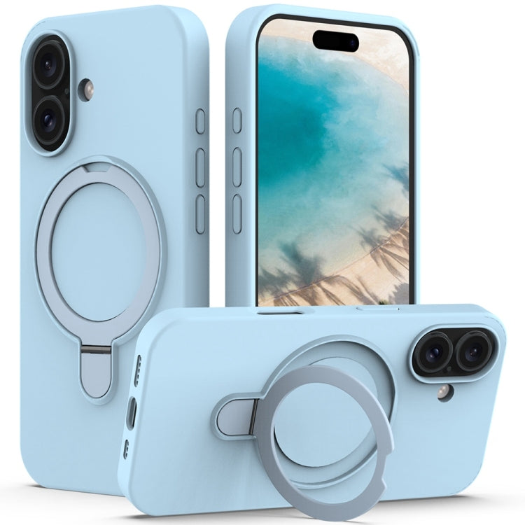 Liquid Silicone MagSafe Magnetic Phone Case with Ring Holder, For iPhone 16 Pro Max, For iPhone 16 Pro, For iPhone 16 Plus, For iPhone 16