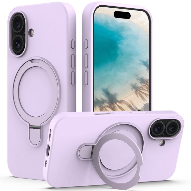 Liquid Silicone MagSafe Magnetic Phone Case with Ring Holder, For iPhone 16 Pro Max, For iPhone 16 Pro, For iPhone 16 Plus, For iPhone 16