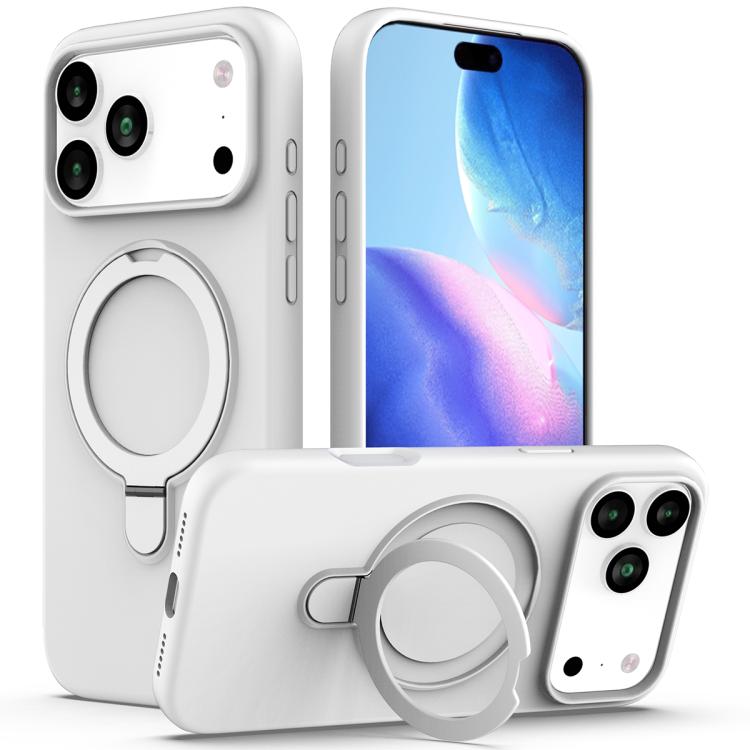 Liquid Silicone MagSafe Magnetic Phone Case with Ring Holder, For iPhone 17 Pro Max, For iPhone 17 Pro, For iPhone 17, For iPhone Air