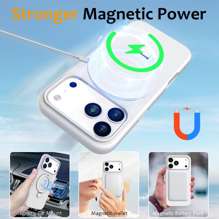 Liquid Silicone MagSafe Magnetic Phone Case with Ring Holder, For iPhone 17 Pro Max, For iPhone 17 Pro, For iPhone 17, For iPhone Air