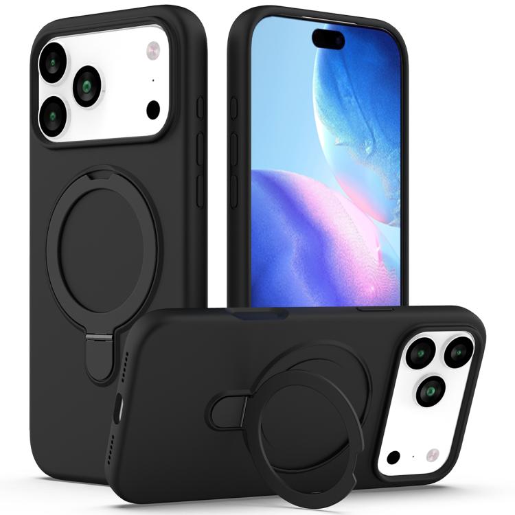 Liquid Silicone MagSafe Magnetic Phone Case with Ring Holder, For iPhone 17 Pro Max, For iPhone 17 Pro, For iPhone 17, For iPhone Air