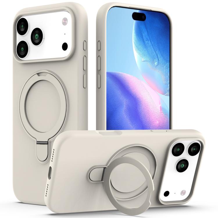 Liquid Silicone MagSafe Magnetic Phone Case with Ring Holder, For iPhone 17 Pro Max, For iPhone 17 Pro, For iPhone 17, For iPhone Air