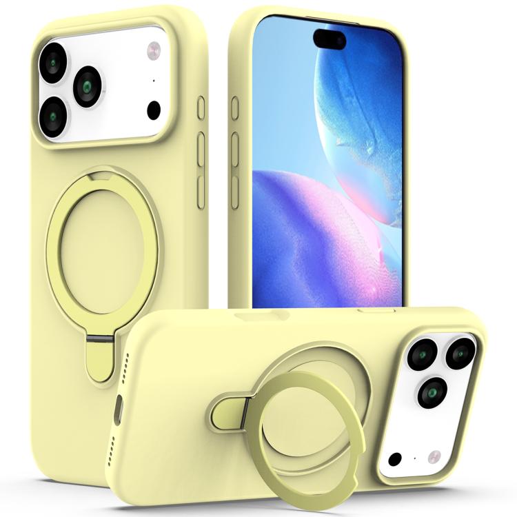 Liquid Silicone MagSafe Magnetic Phone Case with Ring Holder, For iPhone 17 Pro Max, For iPhone 17 Pro, For iPhone 17, For iPhone Air