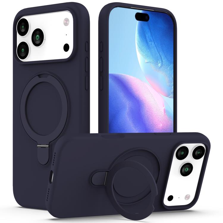 Liquid Silicone MagSafe Magnetic Phone Case with Ring Holder, For iPhone 17 Pro Max, For iPhone 17 Pro, For iPhone 17, For iPhone Air