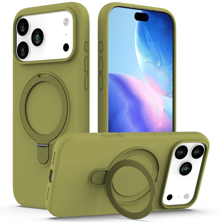 Liquid Silicone MagSafe Magnetic Phone Case with Ring Holder, For iPhone 17 Pro Max, For iPhone 17 Pro, For iPhone 17, For iPhone Air