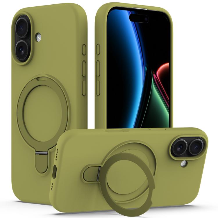 Liquid Silicone MagSafe Magnetic Phone Case with Ring Holder, For iPhone 17 Pro Max, For iPhone 17 Pro, For iPhone 17, For iPhone Air