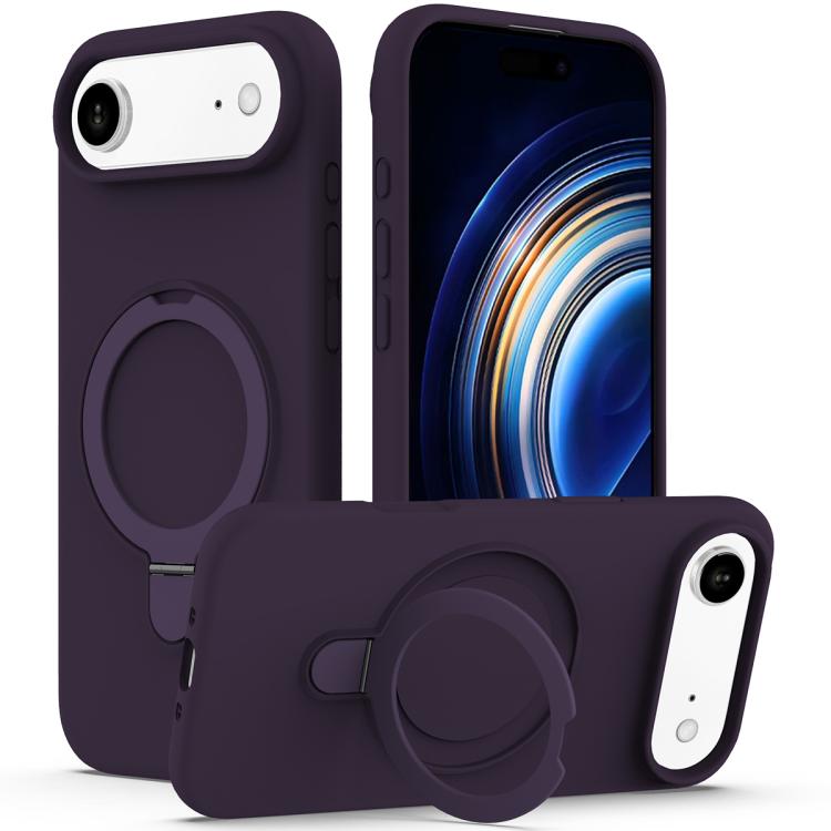 Liquid Silicone MagSafe Magnetic Phone Case with Ring Holder, For iPhone 17 Pro Max, For iPhone 17 Pro, For iPhone 17, For iPhone Air