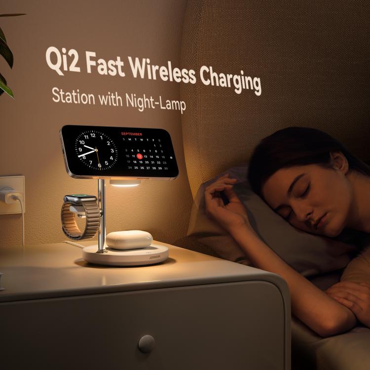 JOYROOM JR-W23 Qi2 15W 4 in 1 Magnetic Wireless Charger With Night Light, JR-W23
