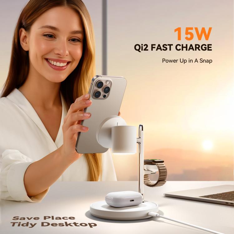 JOYROOM JR-W23 Qi2 15W 4 in 1 Magnetic Wireless Charger With Night Light, JR-W23