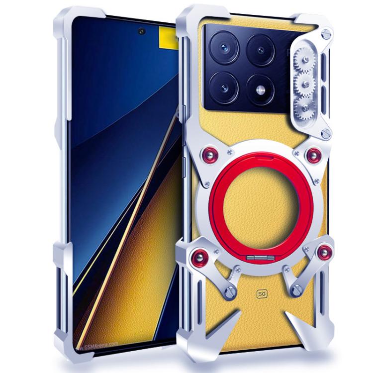 Rotating Bracket Hollow Metal Phone Case with Lanyard, For Xiaomi Poco X7 Pro, For Xiaomi Poco M7 Pro 5G, For Xiaomi 15 Pro, For Xiaomi 15, For Xiaomi 14T / 14T Pro, For Xiaomi Poco M6 4G, For Xiaomi Poco F6, For Xiaomi Poco F6 Pro, For Xiaomi Poco X6 ...