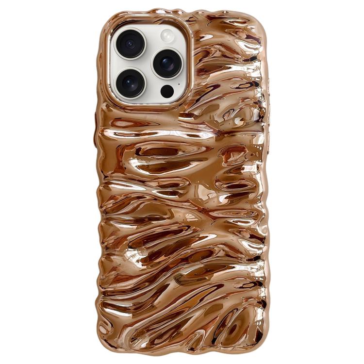 Cream Texture Electroplating TPU Full Coverage Phone Case, For iPhone 16 Pro, For iPhone 16, For iPhone 15 Pro Max, For iPhone 15 Pro