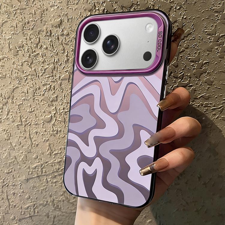 Wavy Stripes Pattern Frosted IMD 2-in-1 PC Phone Case, For iPhone 17e / 16e, For iPhone 17 Pro Max, For iPhone 17 Pro, For iPhone 17, For iPhone Air, For iPhone 16 Pro Max, For iPhone 16 Pro, For iPhone 16 Plus, For iPhone 16