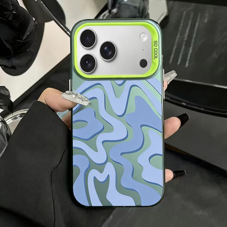 Wavy Stripes Pattern Frosted IMD 2-in-1 PC Phone Case, For iPhone 17e / 16e, For iPhone 17 Pro Max, For iPhone 17 Pro, For iPhone 17, For iPhone Air, For iPhone 16 Pro Max, For iPhone 16 Pro, For iPhone 16 Plus, For iPhone 16