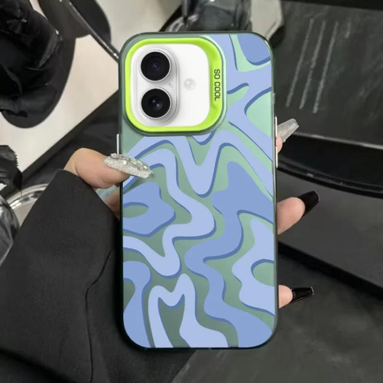 Wavy Stripes Pattern Frosted IMD 2-in-1 PC Phone Case, For iPhone 17e / 16e, For iPhone 17 Pro Max, For iPhone 17 Pro, For iPhone 17, For iPhone Air, For iPhone 16 Pro Max, For iPhone 16 Pro, For iPhone 16 Plus, For iPhone 16