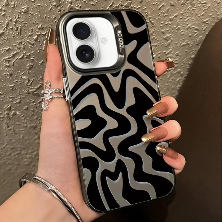 Wavy Stripes Pattern Frosted IMD 2-in-1 PC Phone Case, For iPhone 17e / 16e, For iPhone 17 Pro Max, For iPhone 17 Pro, For iPhone 17, For iPhone Air, For iPhone 16 Pro Max, For iPhone 16 Pro, For iPhone 16 Plus, For iPhone 16