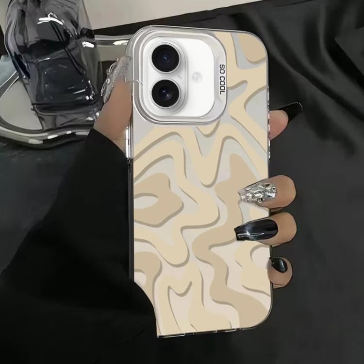 Wavy Stripes Pattern Frosted IMD 2-in-1 PC Phone Case, For iPhone 17e / 16e, For iPhone 17 Pro Max, For iPhone 17 Pro, For iPhone 17, For iPhone Air, For iPhone 16 Pro Max, For iPhone 16 Pro, For iPhone 16 Plus, For iPhone 16