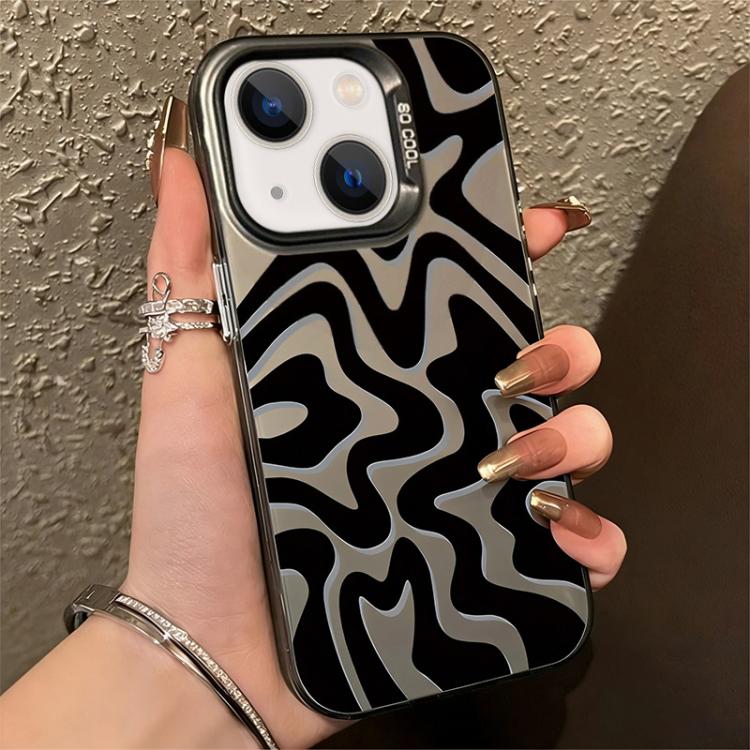 Wavy Stripes Pattern Frosted IMD 2-in-1 PC Phone Case, For iPhone 15 Pro Max, For iPhone 15 Pro, For iPhone 15 Plus, For iPhone 15, For iPhone 14 Plus, For iPhone 14, For iPhone 14 Pro, For iPhone 14 Pro Max, For iPhone SE 2022 / SE 2020 / 7 / 8