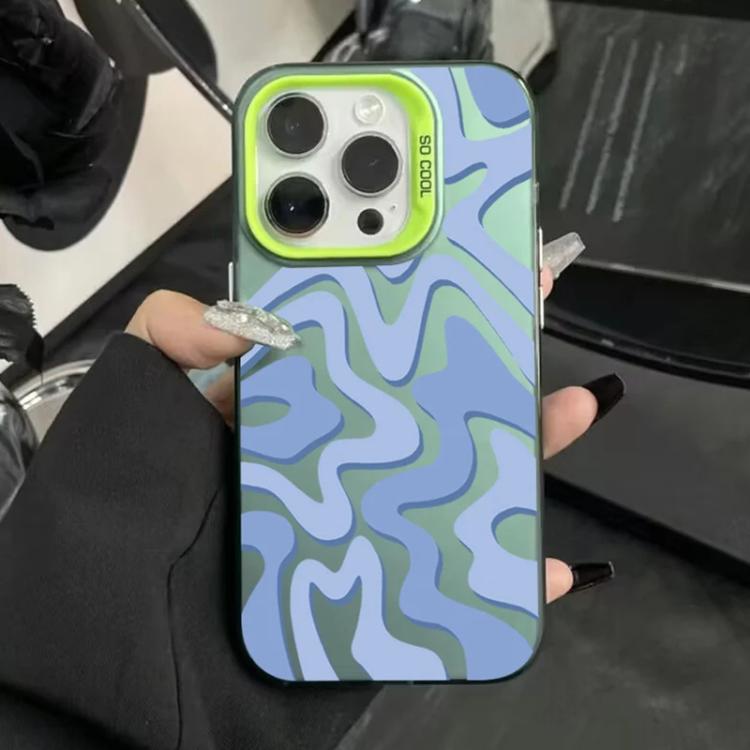 Wavy Stripes Pattern Frosted IMD 2-in-1 PC Phone Case, For iPhone 15 Pro Max, For iPhone 15 Pro, For iPhone 15 Plus, For iPhone 15, For iPhone 14 Plus, For iPhone 14, For iPhone 14 Pro, For iPhone 14 Pro Max, For iPhone SE 2022 / SE 2020 / 7 / 8