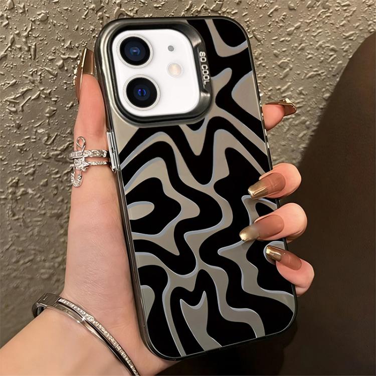 Wavy Stripes Pattern Frosted IMD 2-in-1 PC Phone Case, For iPhone 13 Pro Max, For iPhone 13 Pro, For iPhone 13, For iPhone 13 mini, For iPhone 12, For iPhone 12 Pro Max, For iPhone 12 Pro, For iPhone 12 mini, For iPhone 11 Pro Max