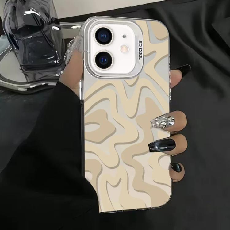 Wavy Stripes Pattern Frosted IMD 2-in-1 PC Phone Case, For iPhone 13 Pro Max, For iPhone 13 Pro, For iPhone 13, For iPhone 13 mini, For iPhone 12, For iPhone 12 Pro Max, For iPhone 12 Pro, For iPhone 12 mini, For iPhone 11 Pro Max