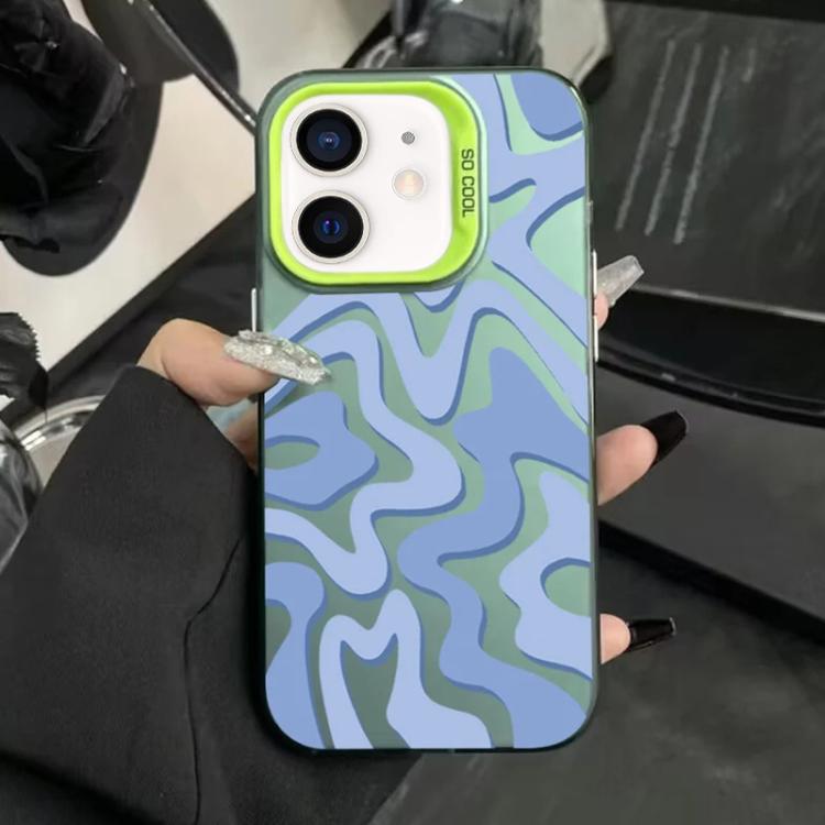 Wavy Stripes Pattern Frosted IMD 2-in-1 PC Phone Case, For iPhone 13 Pro Max, For iPhone 13 Pro, For iPhone 13, For iPhone 13 mini, For iPhone 12, For iPhone 12 Pro Max, For iPhone 12 Pro, For iPhone 12 mini, For iPhone 11 Pro Max