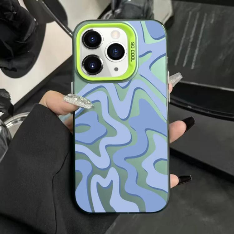 Wavy Stripes Pattern Frosted IMD 2-in-1 PC Phone Case, For iPhone 13 Pro Max, For iPhone 13 Pro, For iPhone 13, For iPhone 13 mini, For iPhone 12, For iPhone 12 Pro Max, For iPhone 12 Pro, For iPhone 12 mini, For iPhone 11 Pro Max