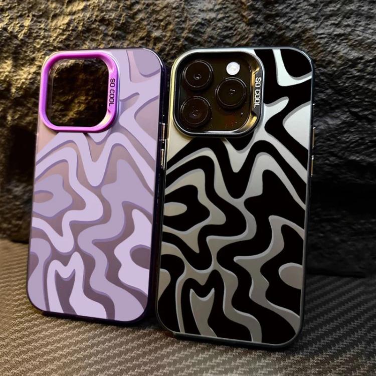 Wavy Stripes Pattern Frosted IMD 2-in-1 PC Phone Case, For iPhone 17e / 16e, For iPhone 17 Pro Max, For iPhone 17 Pro, For iPhone 17, For iPhone Air, For iPhone 16 Pro Max, For iPhone 16 Pro, For iPhone 16 Plus, For iPhone 16