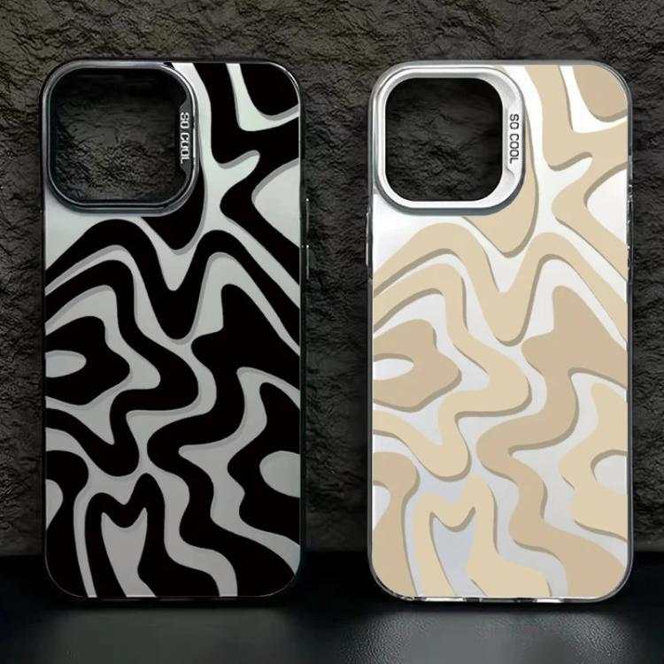 Wavy Stripes Pattern Frosted IMD 2-in-1 PC Phone Case, For iPhone 15 Pro Max, For iPhone 15 Pro, For iPhone 15 Plus, For iPhone 15, For iPhone 14 Plus, For iPhone 14, For iPhone 14 Pro, For iPhone 14 Pro Max, For iPhone SE 2022 / SE 2020 / 7 / 8