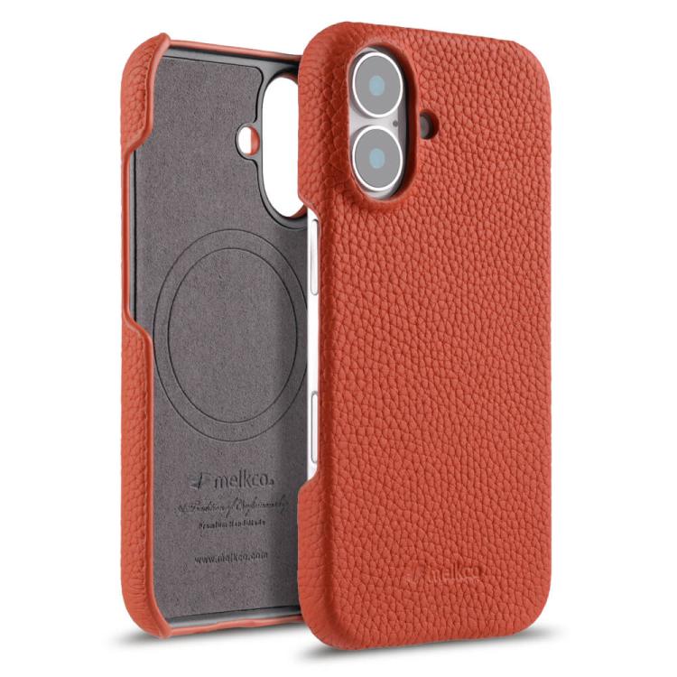 melkco Litchi Texture Magnetic Half Coverage Genuine Leather Phone Case, For iPhone 17e / 16e, For iPhone 17 Pro Max, For iPhone 17 Pro, For iPhone 17, For iPhone Air, For iPhone 16 Pro Max
