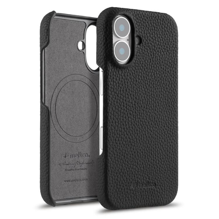 melkco Litchi Texture Magnetic Half Coverage Genuine Leather Phone Case, For iPhone 17e / 16e, For iPhone 17 Pro Max, For iPhone 17 Pro, For iPhone 17, For iPhone Air, For iPhone 16 Pro Max