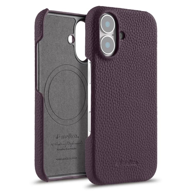 melkco Litchi Texture Magnetic Half Coverage Genuine Leather Phone Case, For iPhone 17e / 16e, For iPhone 17 Pro Max, For iPhone 17 Pro, For iPhone 17, For iPhone Air, For iPhone 16 Pro Max