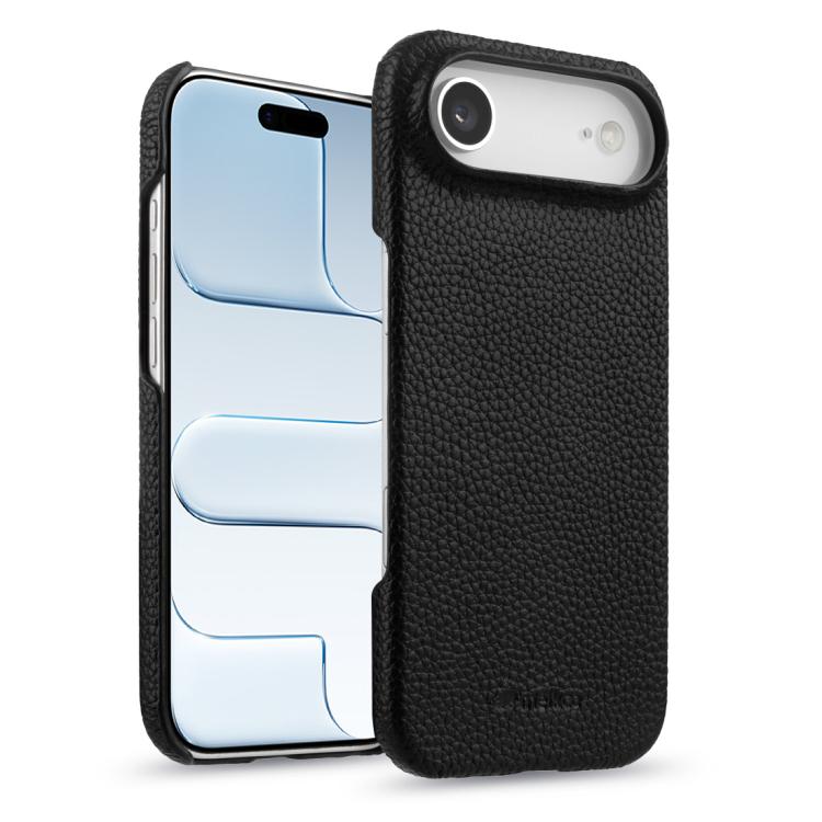 melkco Litchi Texture Magnetic Half Coverage Genuine Leather Phone Case, For iPhone 17e / 16e, For iPhone 17 Pro Max, For iPhone 17 Pro, For iPhone 17, For iPhone Air, For iPhone 16 Pro Max